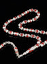 Emaille-beschichtete Gebetskette aus 925er-Sterlingsilber – Türkische Flagge, Türkis-Rot, Besondere Perlenform, 40 g