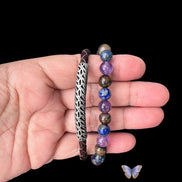 Merano - Handgefertigtes Armband-Set aus Leder + 925er Echt Silber und Edelsteinen