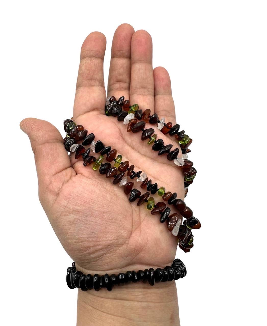 Tropfen-Bernstein-Set, Halskette & Armband, 100 % zertifiziertes echtes Bernsteinprodukt