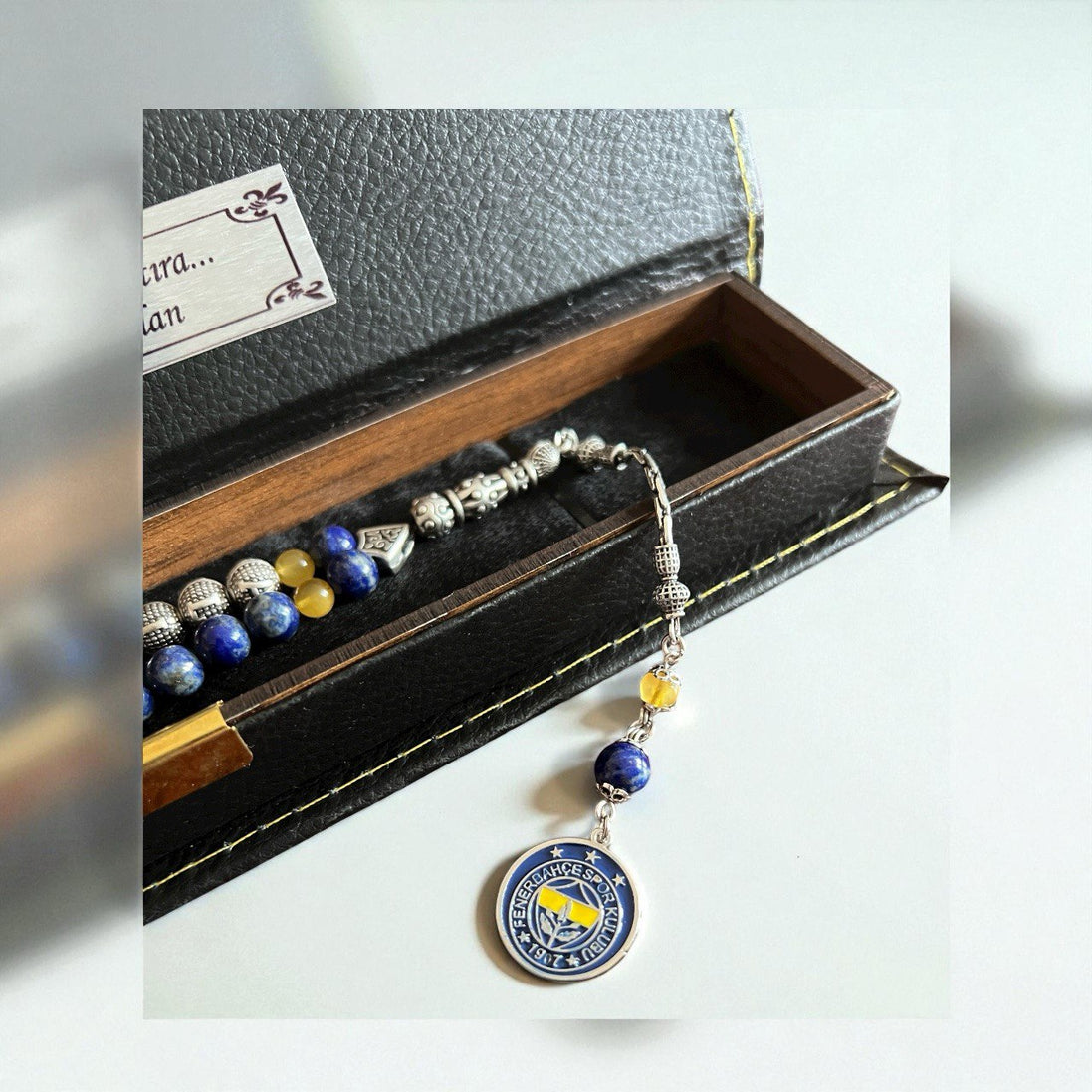 Fenerbahçe Tesbih Gebetskette İsimli Kişiselleştirilmiş - Lapis Doğal Taş