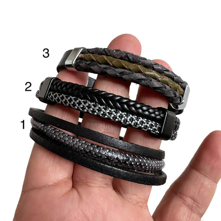 Exklusive Leder Armbänder für Damen & Herren im Set 3 Stück - Der letzte Schliff für Ihr Outfit