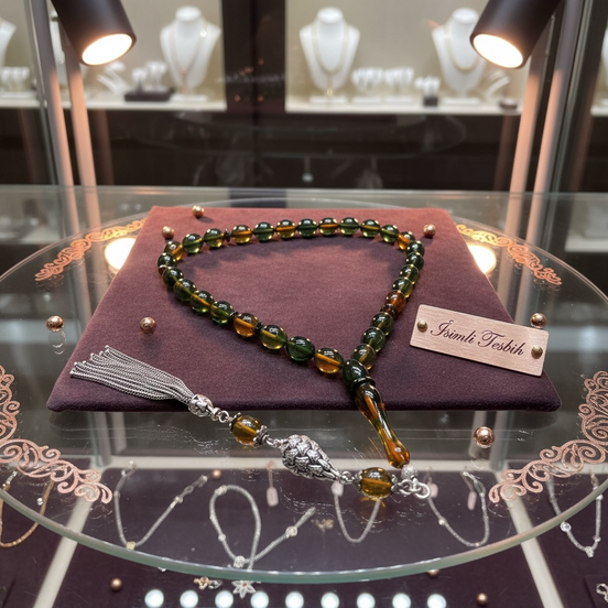 TMN I Ateş Kehribar I 925 Ayar Hakiki Gümüş Püskül - Koleksiyonluk Ürün