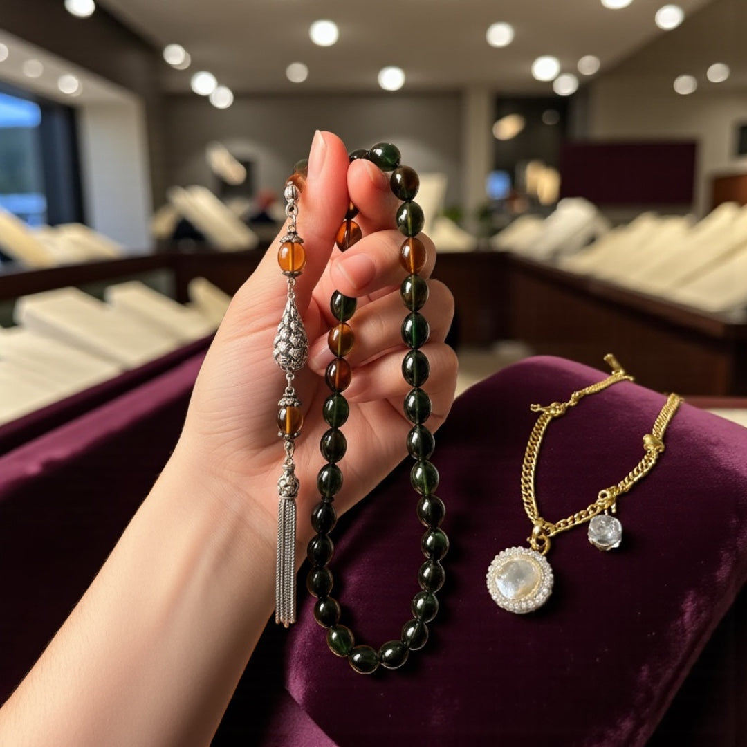 TMN I Ateş Kehribar I 925 Ayar Hakiki Gümüş Püskül - Koleksiyonluk Ürün