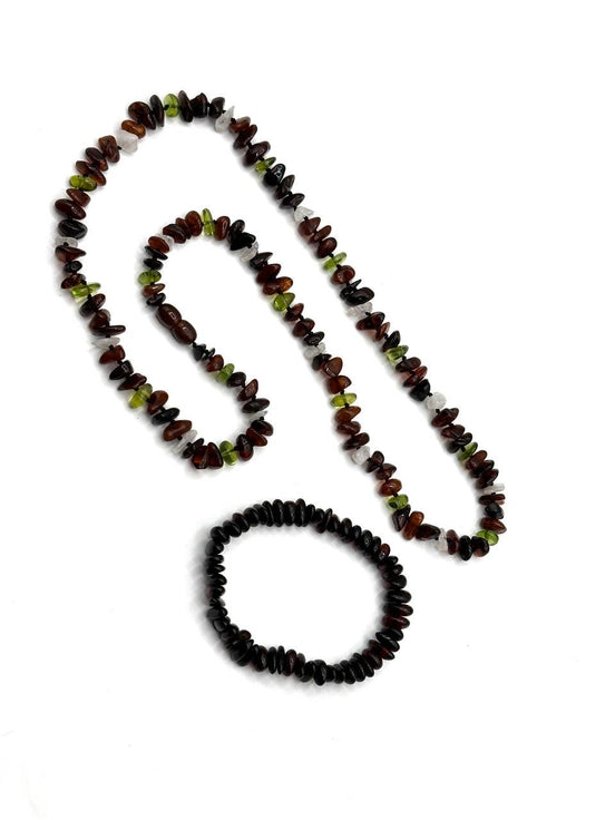 Damla Kehribar Set, Kolye & Bileklik, 100 % Sertifikali Hakiki Amber Kehribar Ürün