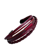 Echt Leder Armband - Exclusive Verarbeitung - 5-Reihig in Weinroter Farbe