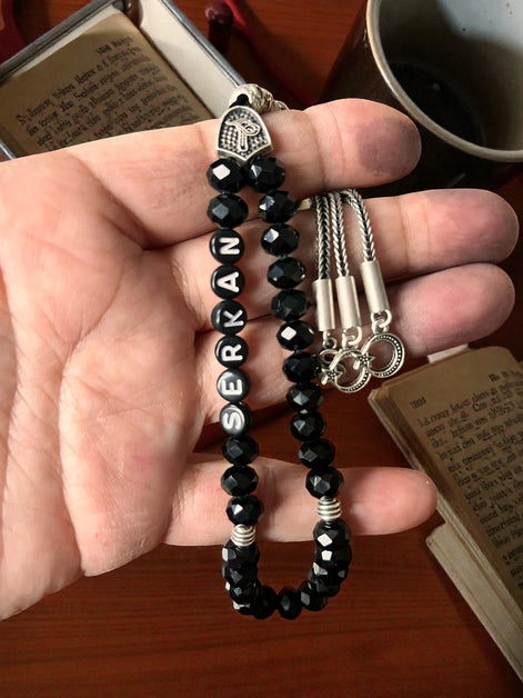 İsimli Tesbih - Gebetskette mit Namem - Eigene Herstellung, Handgefertigt mit Geschenkbox