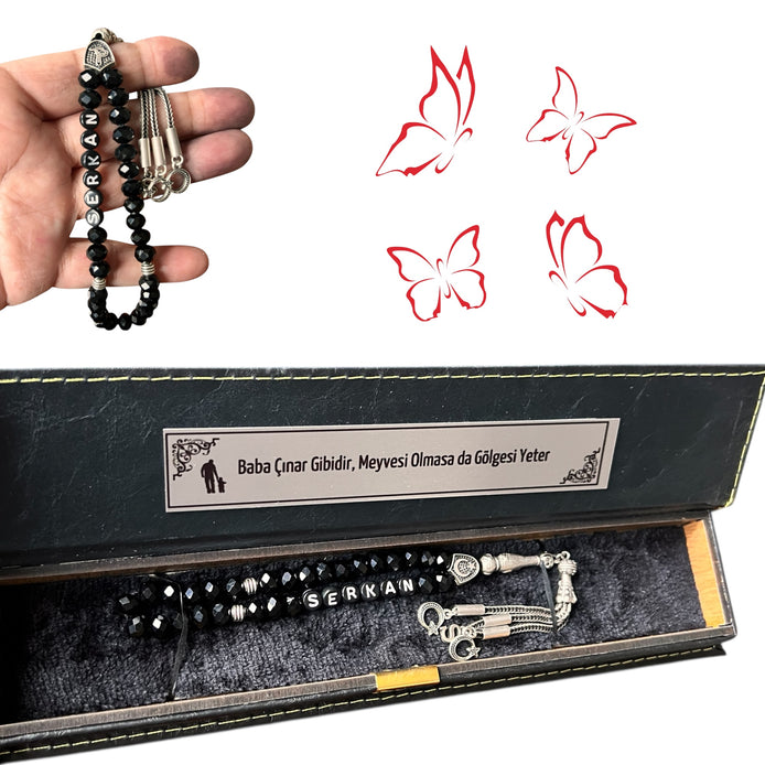İsimli Tesbih - Gebetskette mit Namem - Eigene Herstellung, Handgefertigt mit Geschenkbox
