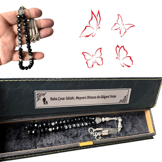 İsimli Tesbih - Gebetskette mit Namem - Eigene Herstellung, Handgefertigt mit Geschenkbox