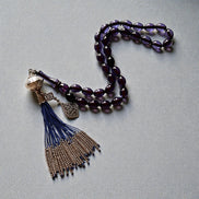 Mavi Osmanlı Zarafeti – Özel Koleksiyon Tesbih Ateş Kehribar Tesbih - Saray Püskül