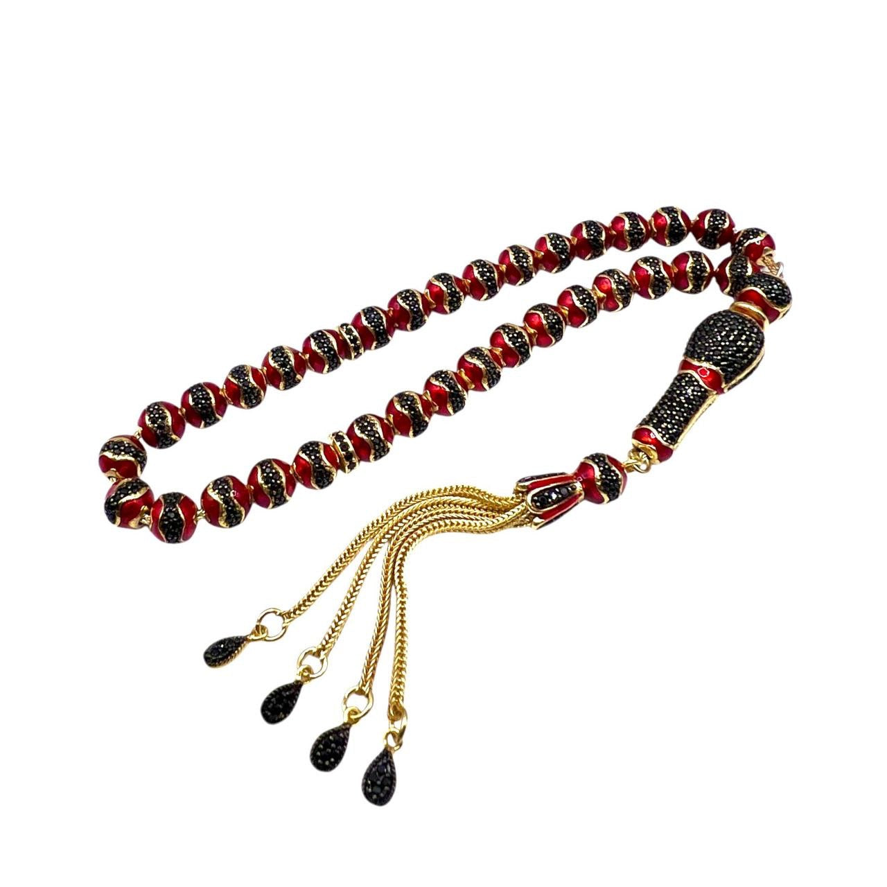 Altın Nefes - 925 Ayar Hakiki Gümüş - 14 Ayar Altınkaplama - Lüks Tesbih