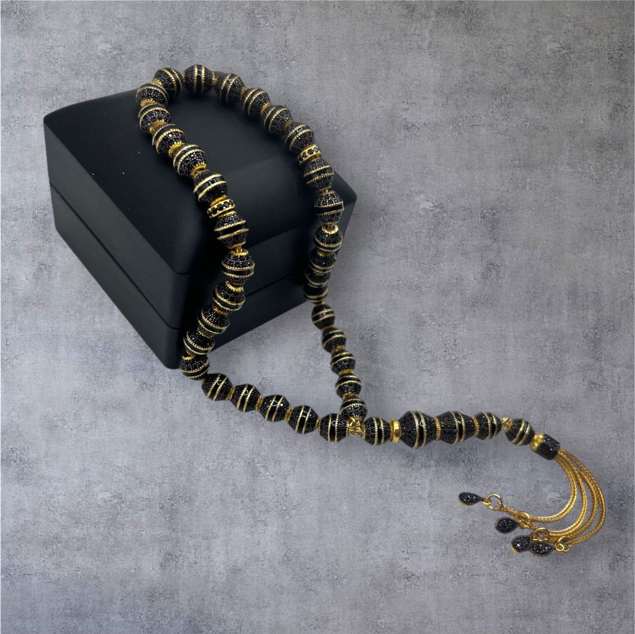 Altın Şafak - 925 Ayar Hakiki Gümüş - 14 Ayar Altınkaplama - Lüks Tesbih