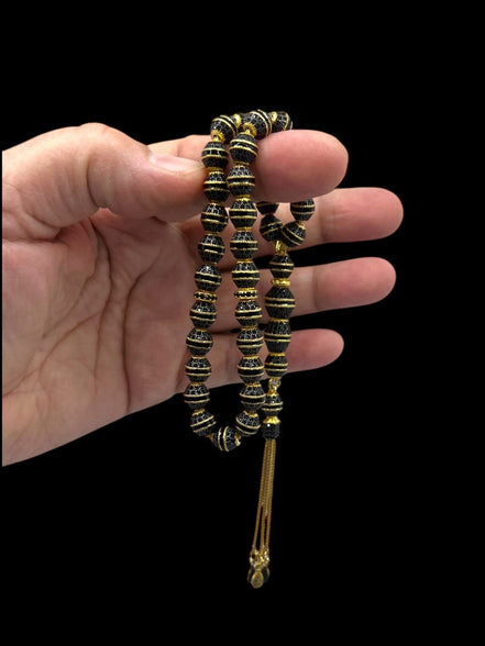 Altın Şafak - 925 Ayar Hakiki Gümüş - 14 Ayar Altınkaplama - Lüks Tesbih