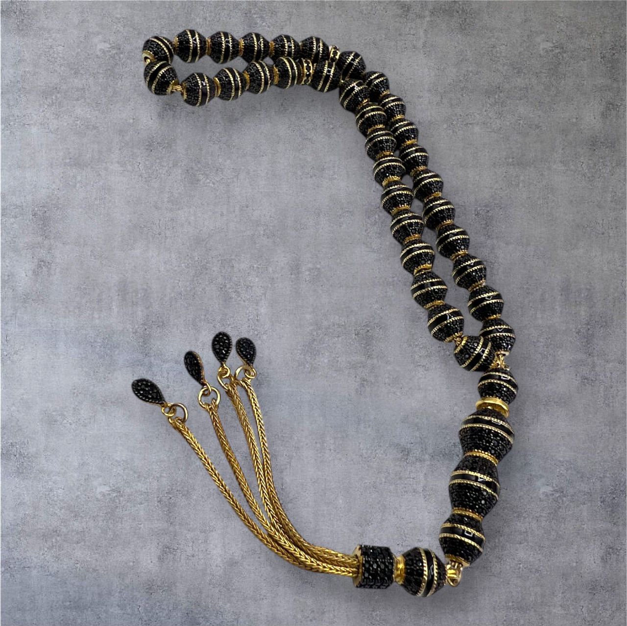 Altın Şafak - 925 Ayar Hakiki Gümüş - 14 Ayar Altınkaplama - Lüks Tesbih