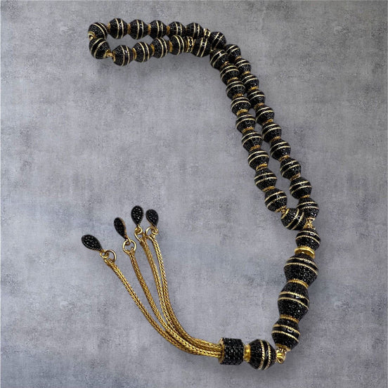 Altın Şafak - 925 Ayar Hakiki Gümüş - 14 Ayar Altınkaplama - Lüks Tesbih