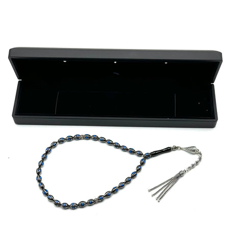 TMN I Oltu Tesbih I 925 Ayar Gümüş Püskül I Led Işıklı Kutu