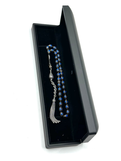 TMN I Oltu Tesbih I 925 Ayar Gümüş Püskül I Led Işıklı Kutu