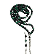 99 Habbeli Namaz Tesbihi, Malakit & LAV Doğal Taşlı, Harfli Püskül, İlave İsim Seçenekli