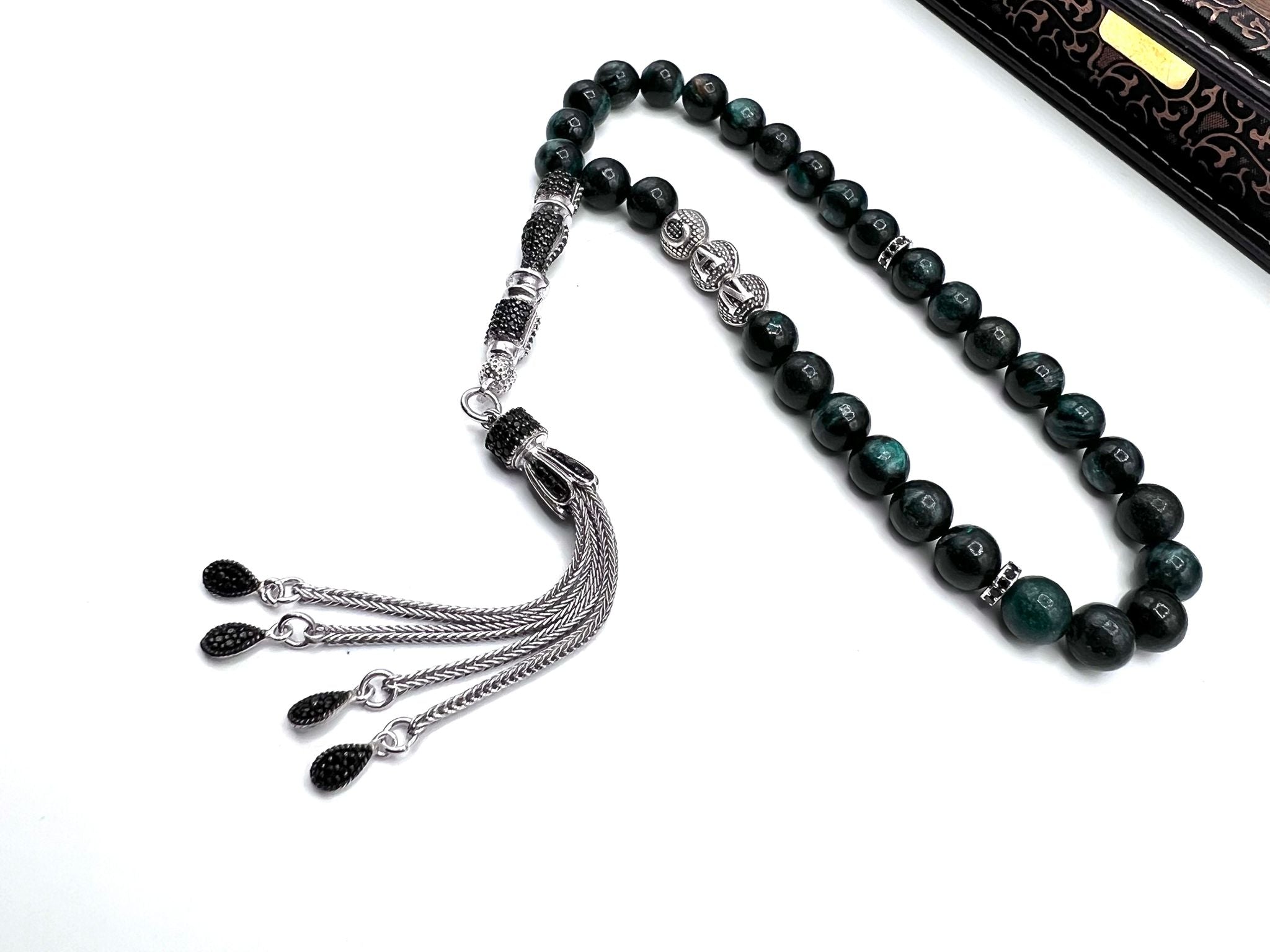 Zümrüt isimli Tesbih - Gümüş Püskül