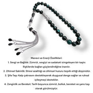 Zümrüt isimli Tesbih - Gümüş Püskül