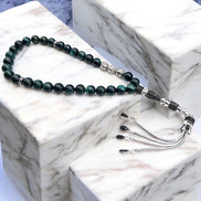 Zümrüt isimli Tesbih - Gümüş Püskül