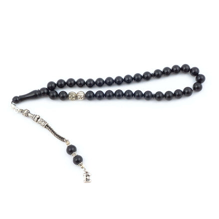 TMN I İsimli Ateş Kehribar Tesbih I 33 Boncuklu I Siyah - Tesbih Mit Namen