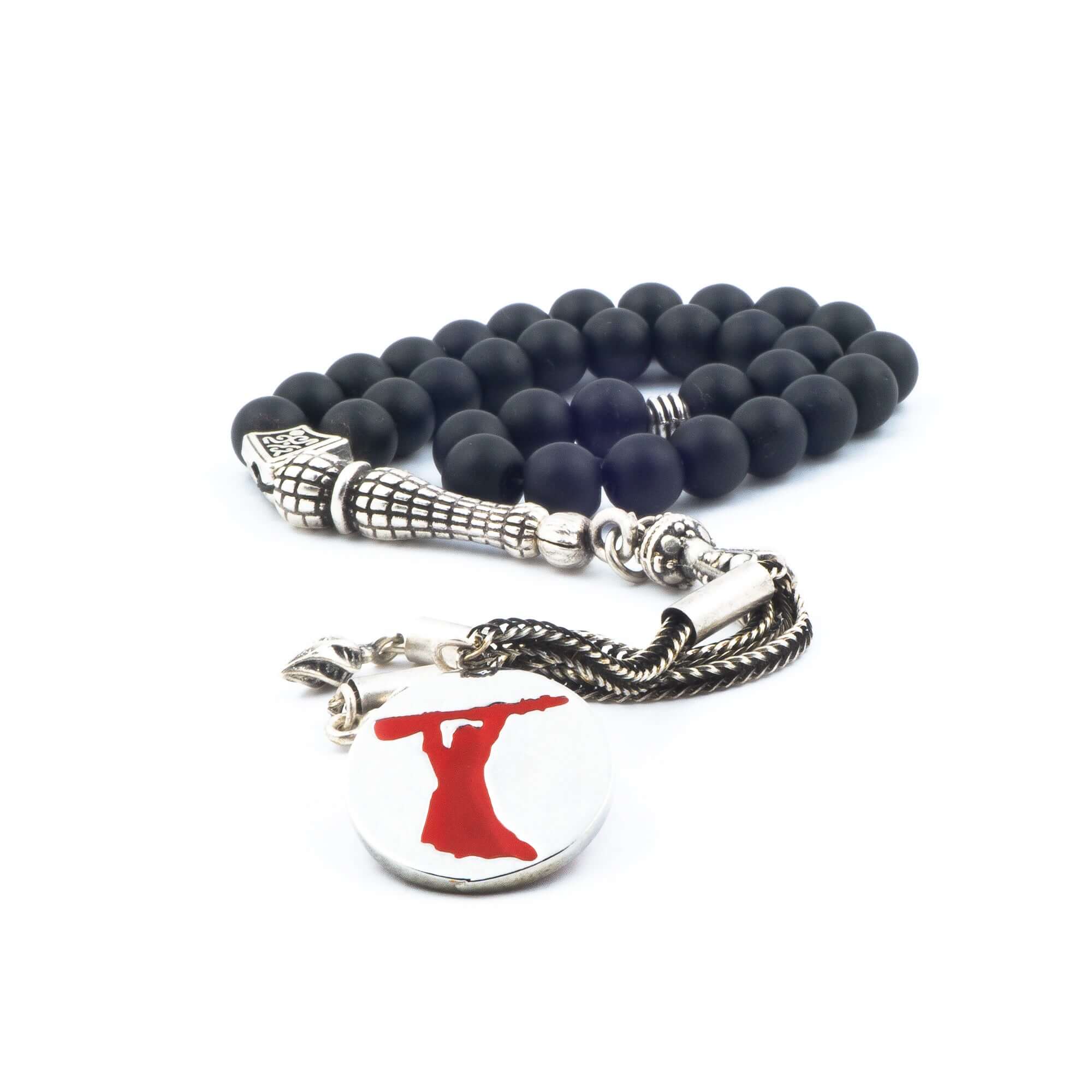 TMN I Pir Sultan Abdal Modeli I Siyah Oniks - Tesbih Mit Namen