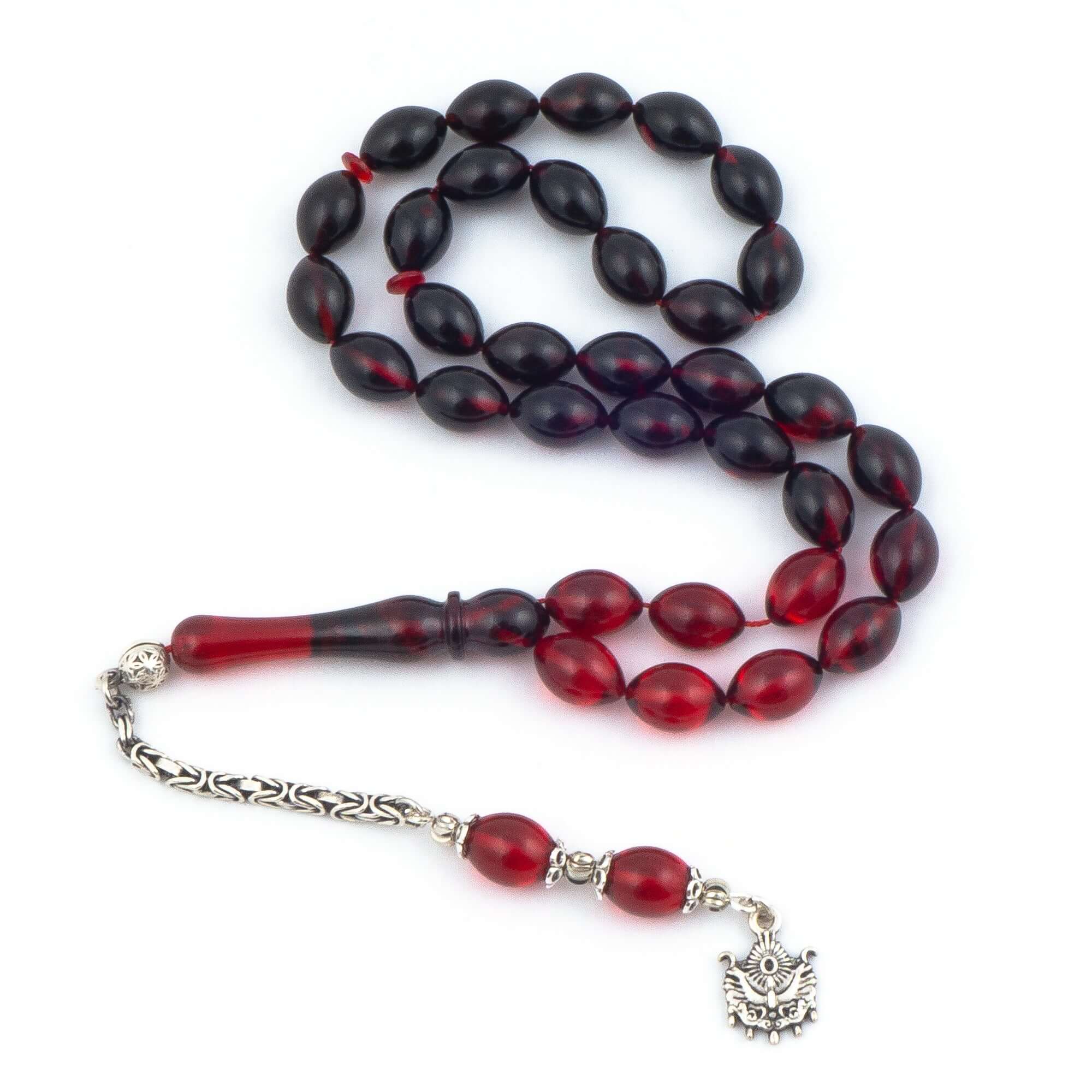 TMN I Kırmızı Siyah Kehribar Tesbih Modeli - Tesbih Mit Namen