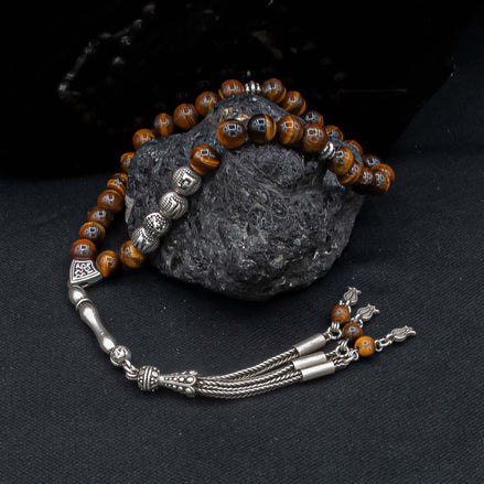 TMN I El İşçiliği Kehribar Tesbih Modeli - Tesbih Mit Namen