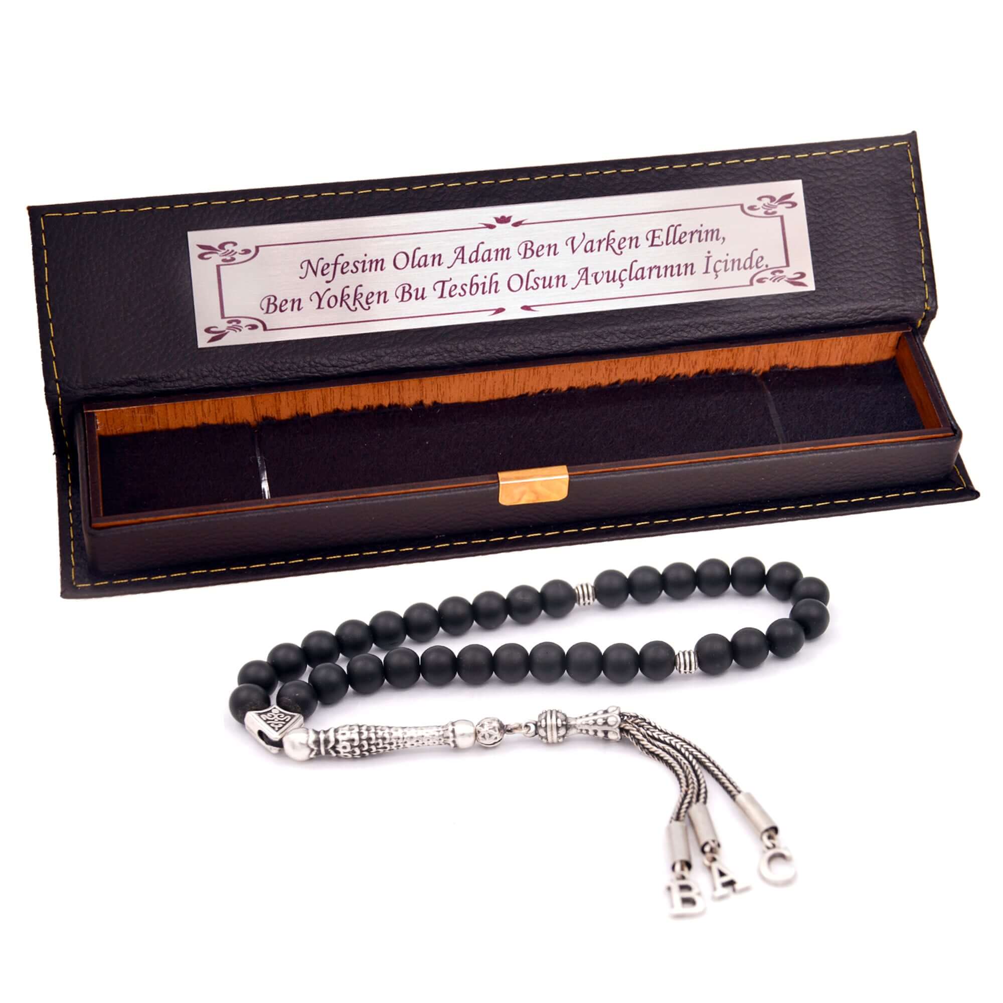 TMN I İsimli Siyah Tesbih I 33 Boncuklu - Tesbih Mit Namen