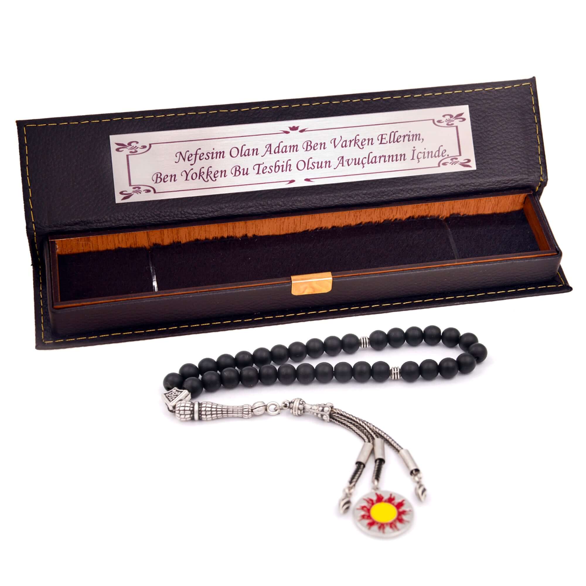 TMN I Pir Sultan Abdal Modeli I Siyah Oniks - Tesbih Mit Namen