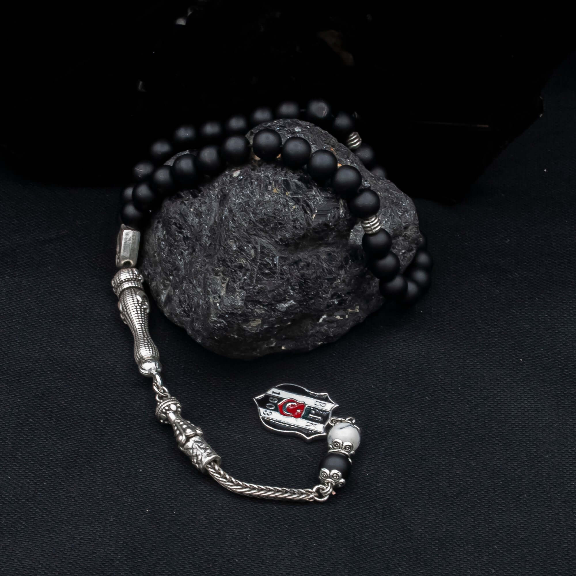 TMN I Besiktas I Ayyıldız Model Siyah Tesbih - Tesbih Mit Namen