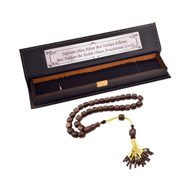 Rosenkranz Bernstein mit besonderer Saray Quaste - Exklusiv Modell - Tesbih Mit Namen