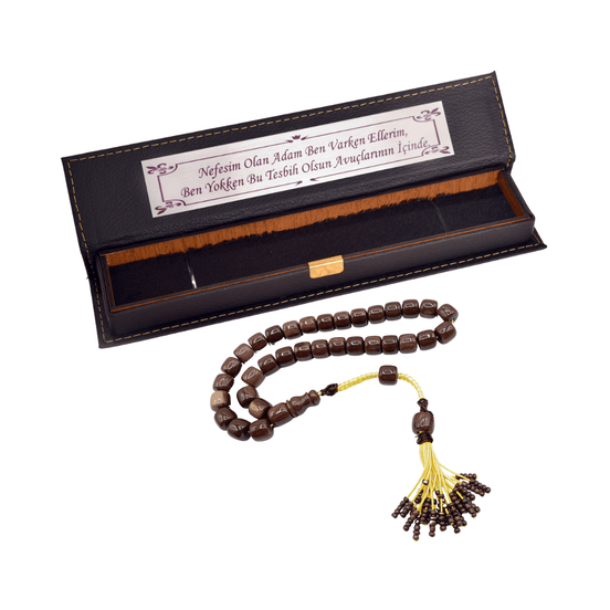 Rosenkranz Bernstein mit besonderer Saray Quaste - Exklusiv Modell - Tesbih Mit Namen