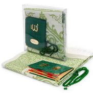 TAFT Stoff muslimische Geschenke Gebetsteppich & Samtbezogene Yaseen Sura Taschenformat Buch & Kristall Gebetskette Set mit Kraft Box islamische Ramadan Eid Geschenke, Gastgeschenke - Tesbih Mit Namen