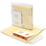 TAFT Stoff muslimische Geschenke Gebetsteppich & Samtbezogene Yaseen Sura Taschenformat Buch & Kristall Gebetskette Set mit Kraft Box islamische Ramadan Eid Geschenke, Gastgeschenke - Tesbih Mit Namen