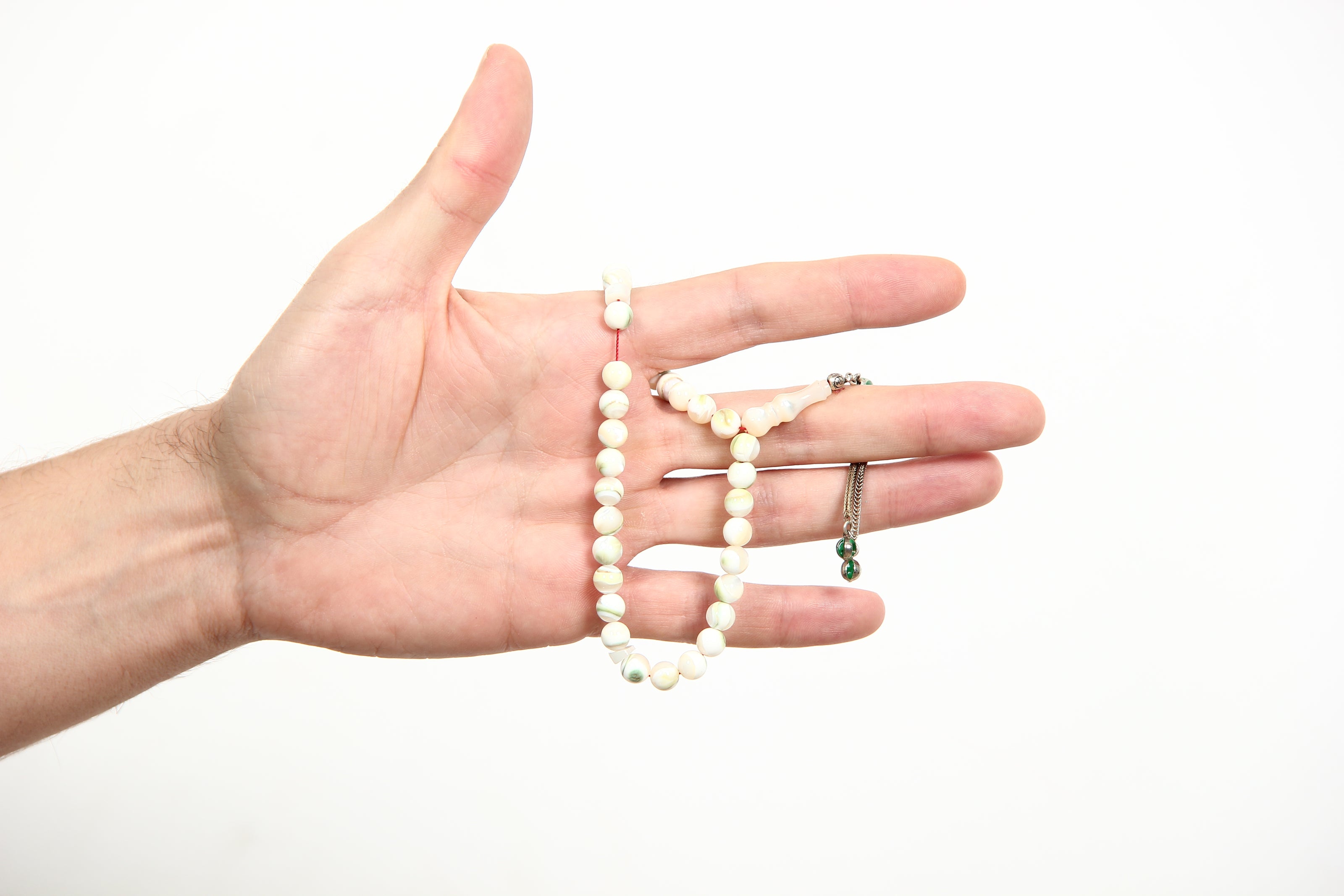 TMN, Doğal Sedef %100, Yuvarlak Kesim, Usta İşi, Alpaga Püskül