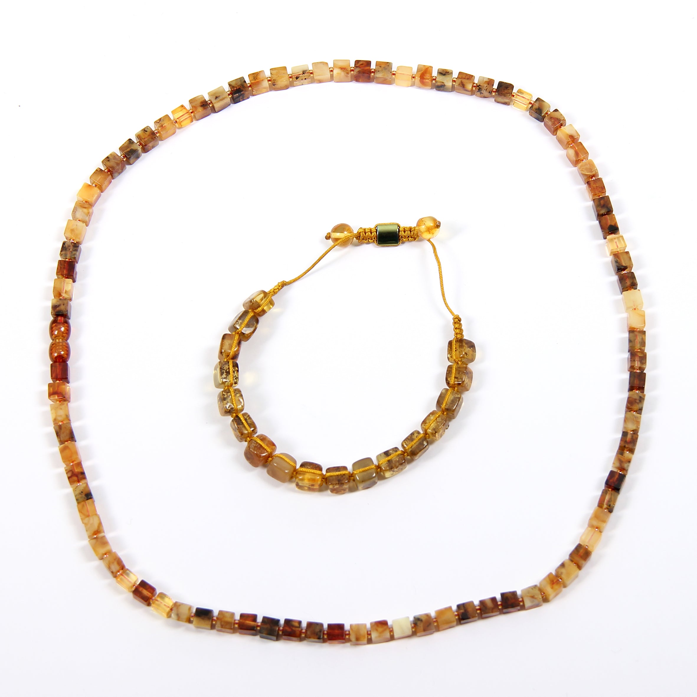 TMN, Erkek Damla Kehribar Set, Bileklik ve Kolye Set SERTİFİKALI - 100% Bernstein Set mit Echtheitszertifikat