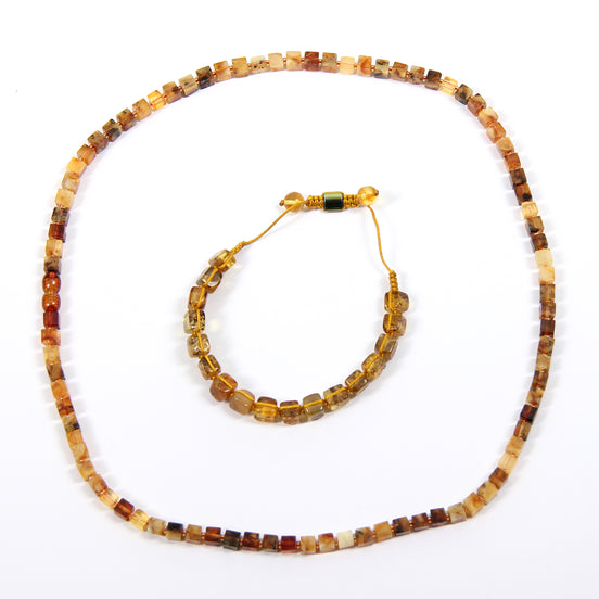 TMN, Erkek Damla Kehribar Set, Bileklik ve Kolye Set SERTİFİKALI - 100% Bernstein Set mit Echtheitszertifikat