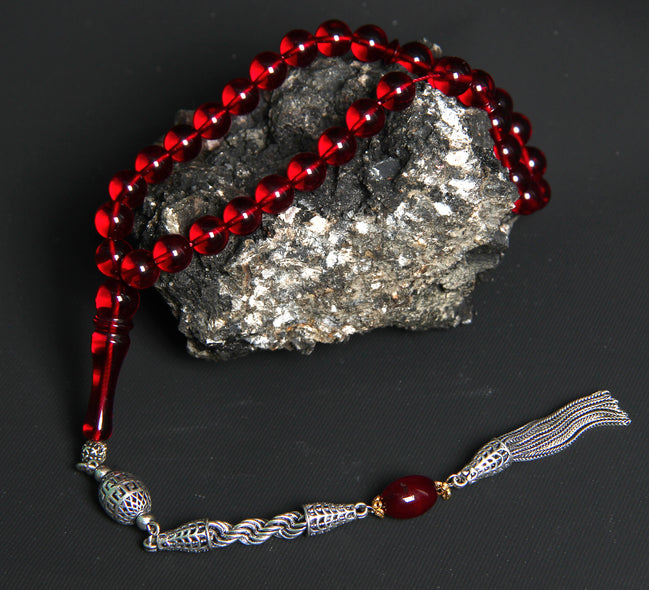 TMN, Kırmızı Damla Kehribar, Kafes Gümüş Püskül, Usta İşi SERTİFİKALI