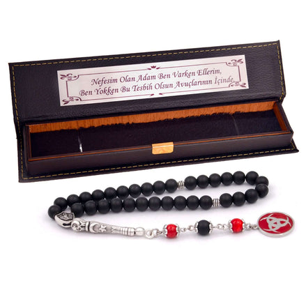 TMN I Siyah Oniks Tesbih I Özel Amblem - Tesbih Mit Namen