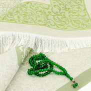 TAFT Stoff muslimische Geschenke Gebetsteppich & Samtbezogene Yaseen Sura Taschenformat Buch & Kristall Gebetskette Set mit Kraft Box islamische Ramadan Eid Geschenke, Gastgeschenke - Tesbih Mit Namen