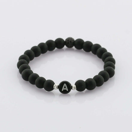 Armband - Herrenarmband - Partnerarmband - Onyx Naturstein - Tesbih Mit Namen