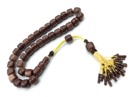 Rosenkranz Bernstein mit besonderer Saray Quaste - Exklusiv Modell - Tesbih Mit Namen