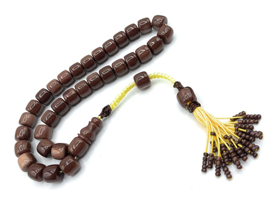 Rosenkranz Bernstein mit besonderer Saray Quaste - Exklusiv Modell - Tesbih Mit Namen