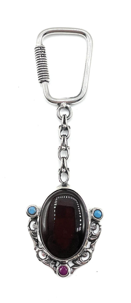 Exklusiv Naturstein Schlüsselanhänger - Naturstein Achat  / Akik Tasi - 925er echt Silber - Tesbih Mit Namen