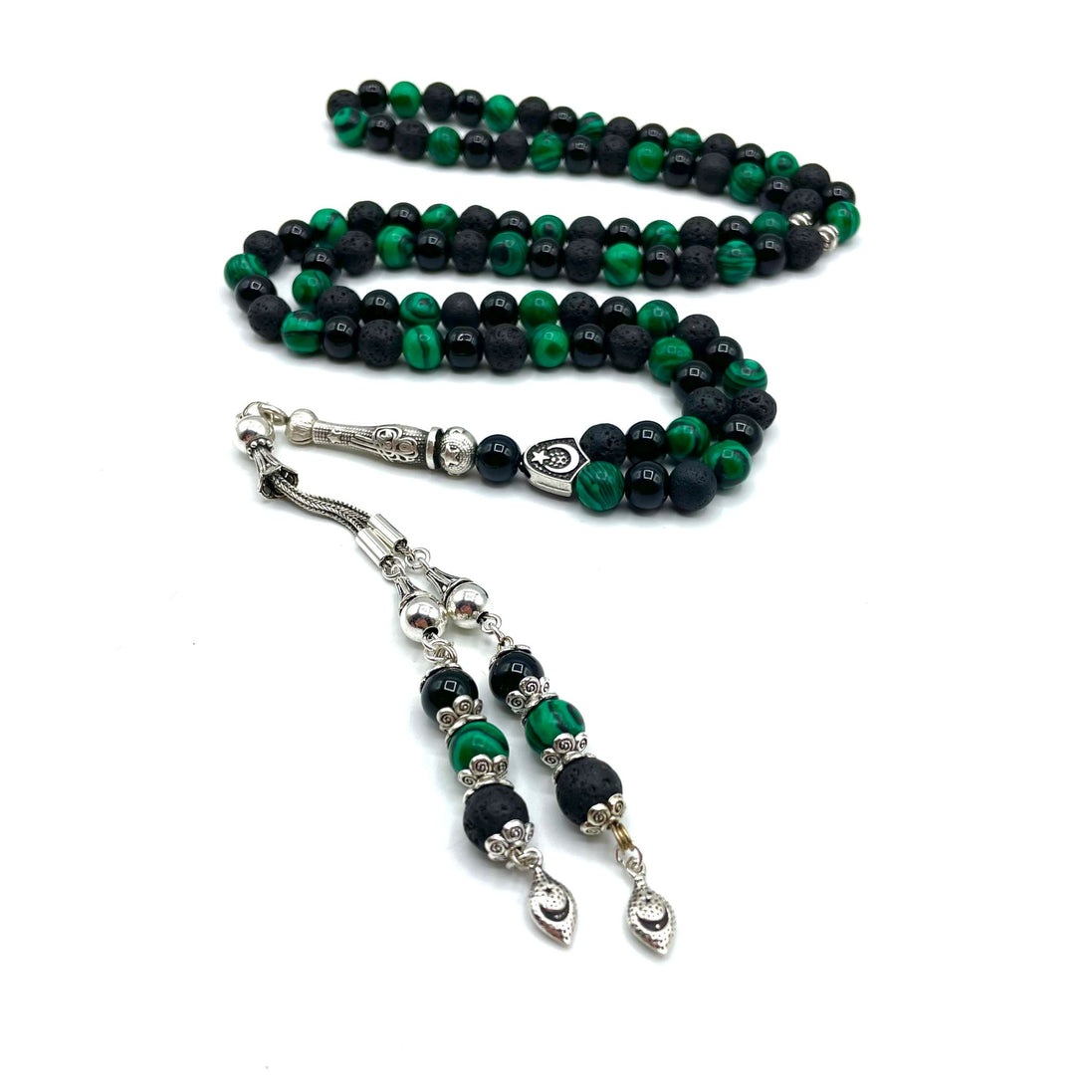 Dogaltas Design Gebetsrosenholz - 99-teilig - Onyx, Malachit, Lavastein