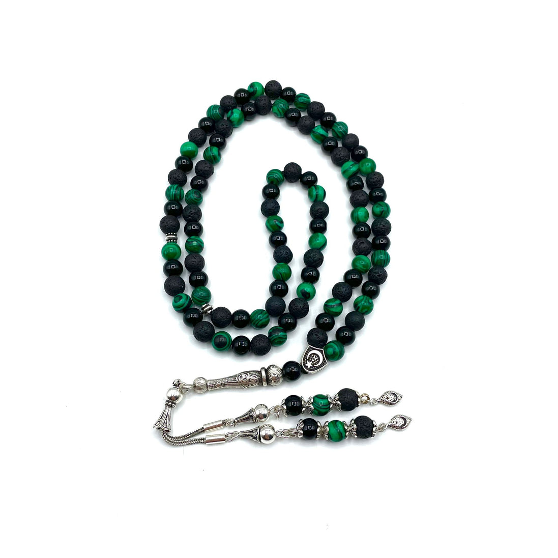 Dogaltas Design Gebetsrosenholz - 99-teilig - Onyx, Malachit, Lavastein