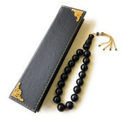 TMN I Oltu Tesbih I Siyah Maskot I 925 Ayar Gümüş Zirkon Püskül