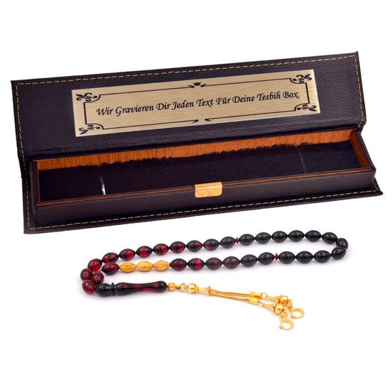 TMN I Ateş Kehribar Tesbih I Altın Püskül - Tesbih Mit Namen