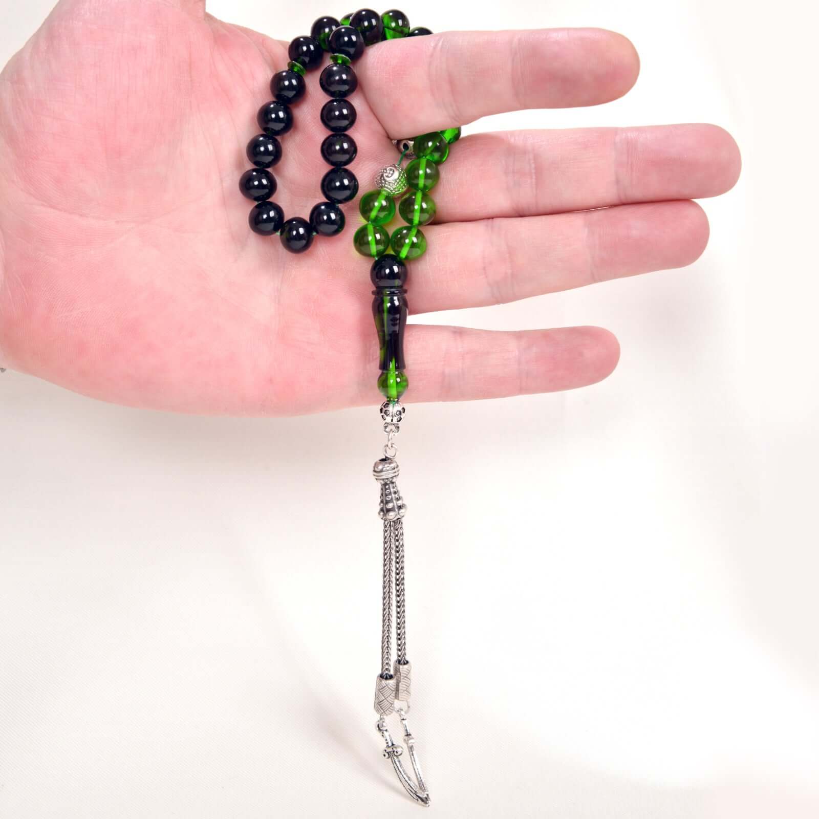 Tesbih Gebetskette - Feuer Bernstein - Mit Namen - Zülfükar Quaste - Tesbih Mit Namen